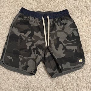 Vuori Men's Blue and Gray Camo Athletic Shorts